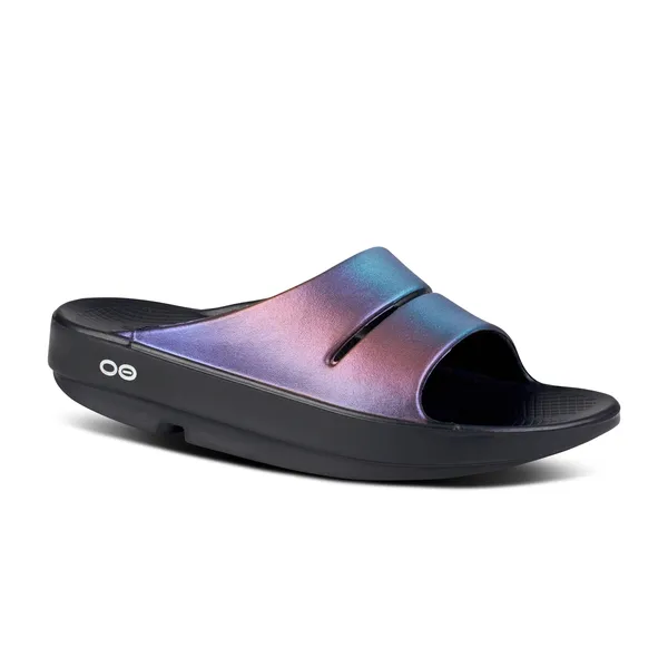 oofos Ooahh Luxe Slide Midnight Spectre